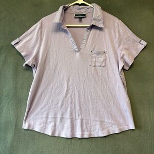 Karen Scott Light Purple Shirt Soft Everyday Basic Wear Comfy Work Plus Size